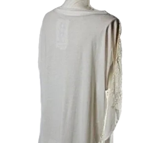 Johnny Was Ivory Eyelet Lace Slip-On Boho Full Asymmetrical Tunic, Size … - Picture 9 of 13